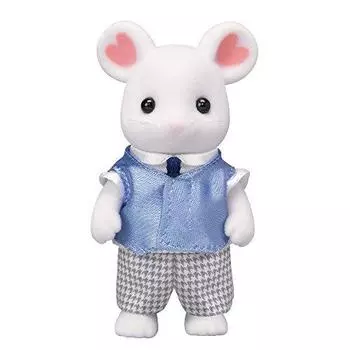 Кукла Sylvanian Families [Папаша-мышонок Marshmallow] Сертификация Ne-103 ST Mark для детей от 3 лет и старше Игрушечный кукольный домик Sylvanian Families EPOCH
