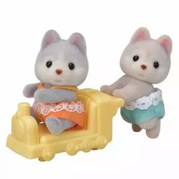 Кукла Sylvanian Families ST Mark Сертификация Возраст Игрушка Кукольный домик Sylvanian Families EPOCH [Близнецы Хаски] I-117 3+