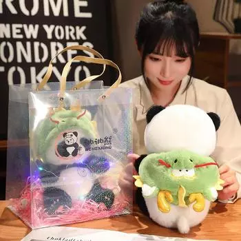 Кукла-талисман «Год Дракона» Кукла-панда Мягкие игрушки Подушка для сна для мальчиков и девочек Подарок на Новый год 25Cm