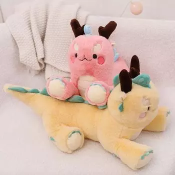 Кукла-талисман года Дракона Кукла-дракон Подушка для сна для девочек Мягкие игрушки Подарочная кукла для ежегодного собрания Length 45cm