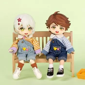 Кукла-толстовка с подтяжками, комплект повседневной одежды, свитер с лацканами, 1/12, простое тело куклы Style F