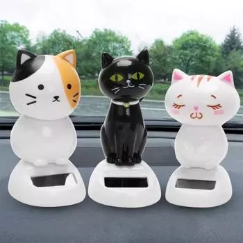 Кукла-тряска на солнечной энергии, игрушка, кошка, котенок, украшение, украшение автомобиля, ремесло