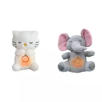 Кукла-успокаиватель для животных с музыкальными огнями, успокаивающая сон для новорожденных (Кошка)