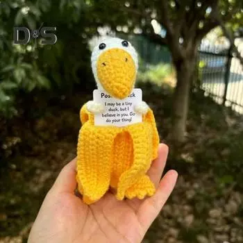 Кукла-утка-банан, вязаная крючком, украшение для рабочего стола, кукла-утка-банан, позитивное вязаное крючком животное-приятель для домашнего офиса, декор B