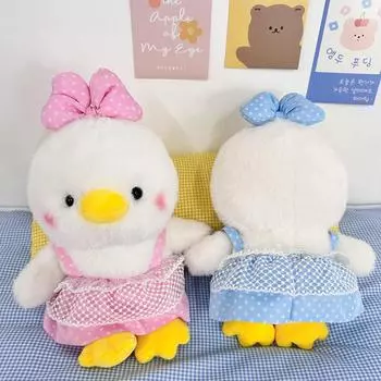 Кукла-уточка с бантиком, плюшевая игрушка, интерактивная кукла, восьмидюймовая кукла-машина для захвата, когти-машина 22cm