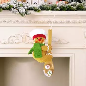 Кукла Yousheng Gingerbread Man, рождественская плюшевая кукла, украшение, ложка для пряника, кулон для камина, праздничный декор Men