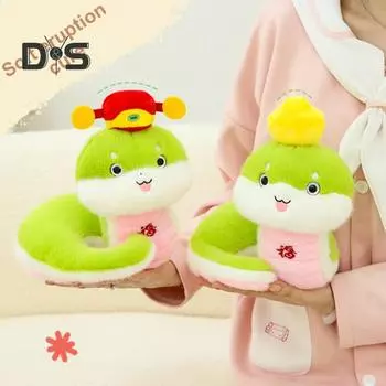 Кукла-змея 2025 год плюшевого животного праздничная игрушка-змея зодиака для детей взрослых украшение на китайский Новый год 20cm красный