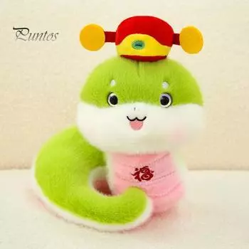 Кукла-змея 2025 год плюшевого животного праздничная игрушка-змея зодиака для детей взрослых украшение на китайский Новый год 20cm красный