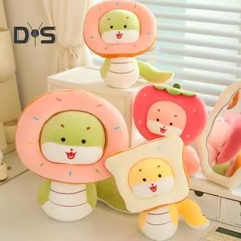 Кукла-змея 2025, год змеи, мягкая игрушка, украшение на китайский Новый год, кукла-талисман на год змеи, плюшевая игрушка в виде клубничной змеи 23cm красный