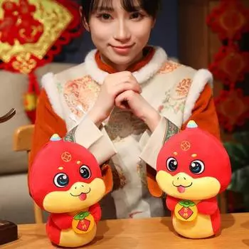 Кукла Змея 2025 год Змеи плюшевая игрушка китайский зодиак чучело животное S