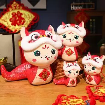 Кукла Змея Год Змеи Мягкое животное Китайский Новый год Украшение Талисман S