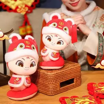 Кукла змея китайские новогодние украшения 15/25/30 см змея мягкая игрушка плюшевая игрушка весна S