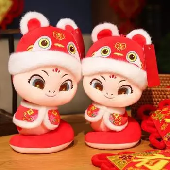 Кукла змея китайские новогодние украшения 15/25/30 см мягкая игрушка змея плюшевая игрушка S