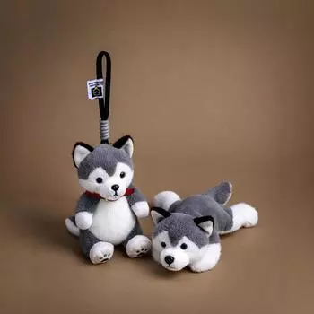 Куклы Хаски Школьные сумки Мультяшные подвески Куклы Мягкие игрушки Брелок Милые украшения Подарки [Lying Position 22cm; Sitting Position 15cm]