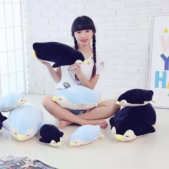 Куклы Игрушка Мягкая игрушка Милые Мультяшные Пингвины Плюшевые Домашние Мягкие Животные Милый Подарок 35cm синий