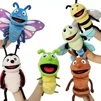 Куклы-марионетки Детские игрушки Мягкие насекомые Животные Гусеница Божья коровка Куклы-марионетки Кукла Семья Рассказывание историй Ролевые игры Игрушки для пальцев about 30cm