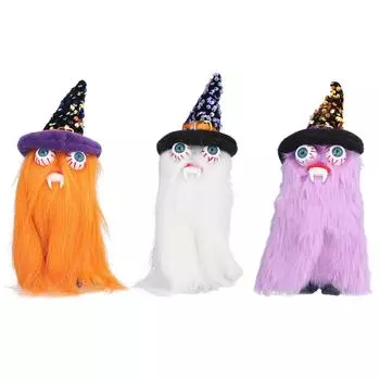 Куклы на Хэллоуин, украшение на Хэллоуин, плюшевый гном с ведьминой шляпой и зубом вампира для декора на Хэллоуин Orange