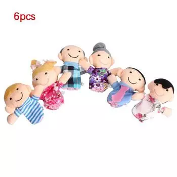 Куклы-пальчики Кукла Ребенок Обучающая Ручная Игрушка Учить Историю Ребенок Подарок Семья Животное 6Pcs Family,7cm*3cm
