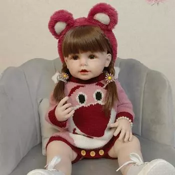 Куклы Reborn, 21 дюйм, полностью мягкое силиконовое тело, кукла Reborn для маленьких девочек, водонепроницаемая игрушка, милые детские куклы, игрушки, подарок для детей