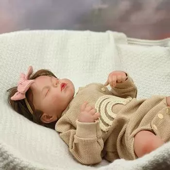 Куклы Reborn Bebe Loulou Newborn, спящий младенец, расписанный вручную, реалистичная 3D-кожа с видимыми венами, игрушка-кукла 48cm cloth body