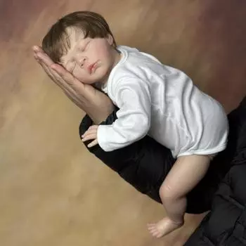 Куклы-реборн ручной работы 3D с высокоцветной росписью кожи Белла, реалистичная кукла-симулятор с закрытыми глазами, 50 см, тканевое тело, кукла-реборн, детские игровые домики 50cm