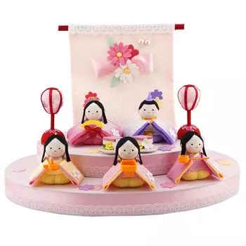 Куклы Ryukodo Small Ohana, японские разнообразные украшения (Рюкодо) (5 человек) 1-932 товары/Куклы Хина/Куклы Хина/Хинамацури/Хина розовый