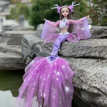 Куклы с ярким выражением, великолепное платье, коллекционная кукла 45 см с платьем русалки для декора, детская кукла в подарок