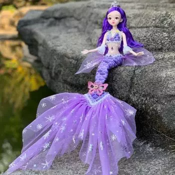 Куклы с ярким выражением, великолепное платье, коллекционная кукла 45 см с платьем русалки для декора, детская кукла в подарок