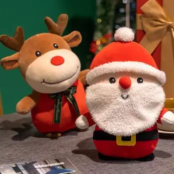 Куклы Санта-Клауса Милые куклы-олени Мягкие лоси Рождественские украшения Мягкие игрушки Рождественские подарки 23cm