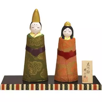 Куклы Yokkaichi in Hina, украшенные тканью Banko-yaki [Сделано в Японии] [Nishikibina] золотистого цвета [Сделано из керамики_ручная роспись]