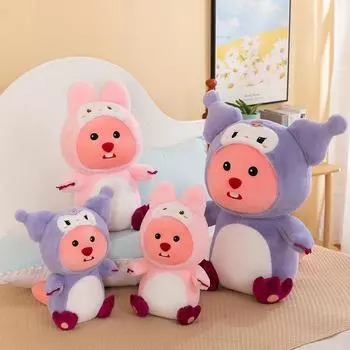 Кукольная анимация Модные плюшевые игрушки Кавайные диваны Украшения для рабочего стола Подушки Детские подарки на день рождения Пушистая периферия 35cm фиолетовый