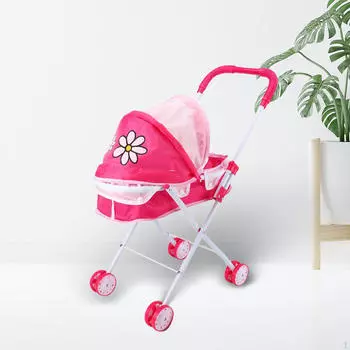 Кукольная коляска с навесом, образовательная тележка для украшения кукольного домика, игрушка-симулятор