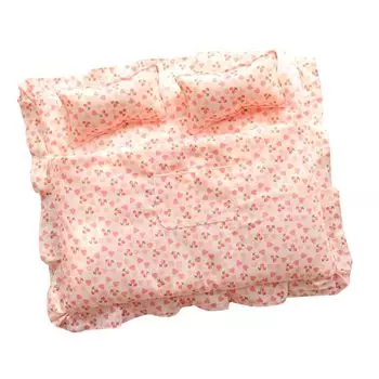 Кукольная кровать из хлопка YUYAKESHI, милые аксессуары для кукол, подушки для мягких игрушек, пушистые постельные принадлежности, украшение для одеяла, комплект из 4 предметов, 15 см/20 см, 30–40 см (вишня розовый