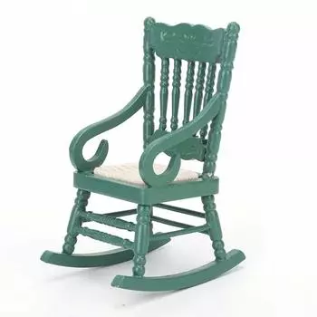 Кукольная мебель Hilitand Scale Dollhouse Mini Furniture Wooden Chair Green 1/12 (зеленый)