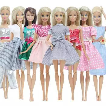 Кукольная одежда для куклы Барби, много стилей, женское блестящее платье, юбки, модная одежда для девочек 1/6, 11,5 дюймов, кукла, игрушка для девочек(НЕТ КУКЛ))