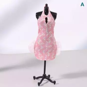 Кукольная одежда для кукол 30 см, вечернее платье, юбка со шлейфом, свадебное платье, платье принцессы, аксессуары для декора кукольного домика A