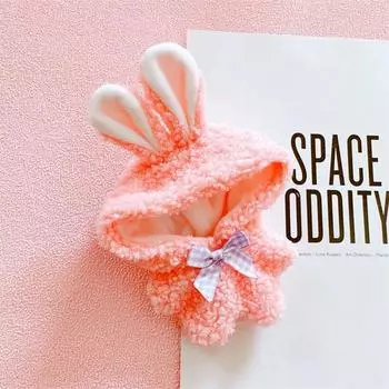 Кукольная одежда для кукол Лабубу 17 см, симпатичная плюшевая мини-кукольная одежда, аксессуары, комбинезон с капюшоном, одежда для ползания, подарок для девочек-фанатов fit 17cm Labubu Doll