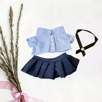 Кукольная одежда для плюшевой куклы 15 см, юбка для школьной формы для кукол, мягкая, реквизит для фотосъемки, платье