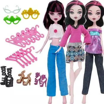 Кукольная одежда и аксессуары для куклы Monster High, модные наряды, ботинки, сандалии, 10-дюймовая кукла, детские игрушки