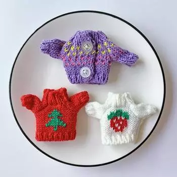 Кукольная одежда, креативная мультяшная пряжа, одежда для кукол BJD, белый, красный, зеленый, в рождественском стиле, кукла, костюм «сделай сам», свитер для куклы BJD для ролевых игр K