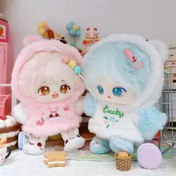 Кукольная одежда Multistyles Cute Cute Hoodies New Cartoon Plush Coat 20cm Cotton Soft Dolls
