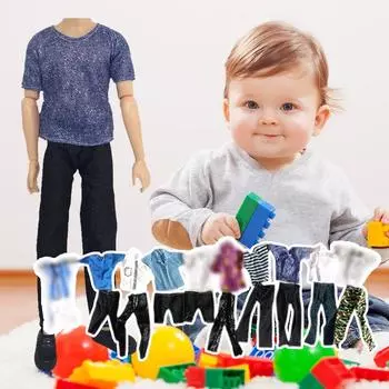 Кукольная одежда Повседневная кукольная одежда Повседневная толстовка Брюки 11.8 Кукольные аксессуары Мужская одежда Doll Inc D3R1 random-8pcs