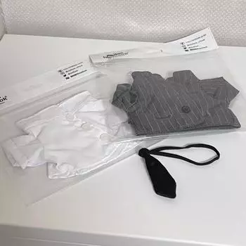 Кукольная одежда Somming 20 Gg Stripe Suit Top Set - Shirt Necktie