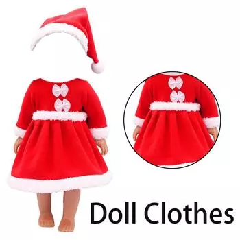 Кукольная одежда в рождественском стиле, милый узор, подходит для 18-дюймовой куклы для поколения American 43 см, размер A8J1 A-clothes no doll