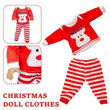 Кукольная одежда в рождественском стиле платье верх брюки для 18-дюймовой девочки аксессуары 43 см кукольные игрушки Z6M2 Red-1pcs