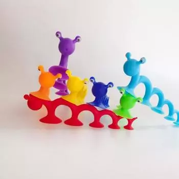 Кукольная присоска, красочная, милая, мультяшная, фигурка животного, штабелируемый блок, развивающая игрушка, пластиковая детская игрушка фиолетовый