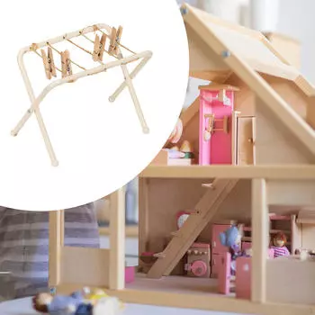 Кукольная сушилка для одежды, имитация модели одежды, мини с прищепками для деталей кукол BJD белый