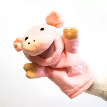 Кукольная свинья Свинья Нехоринпахорин Мягкая игрушка Товары Кукольное представление Перчатки чревовещания настоящего [Фото товара]