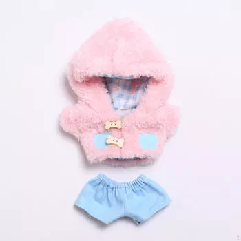 Кукольная толстовка с капюшоном, одежда, костюмы, плюшевые аксессуары, наряды для 6,69 дюймов розовый