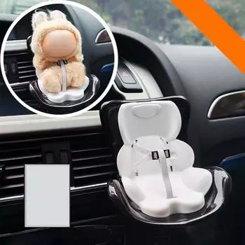 Кукольное автокресло с мягкой плюшевой подушкой, зажимом для вентиляции и настольной подставкой — милое и практичное украшение для машины для поклонников и коллекционеров кукол! One Size чёрный